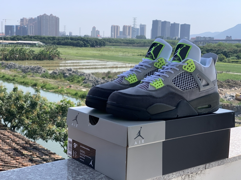 2020 Men Air Jordan 4 SE Air Max 95 Neon Grey Black Green Shoes